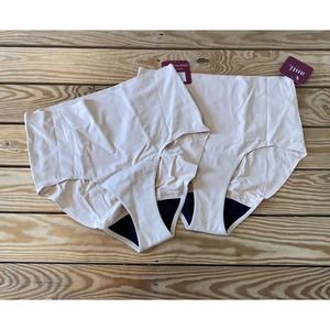 NWT Anti. Set of 2 Smoothing Brief Underwear Size Large Women’s Tan